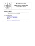 Legislative History: Joint Order on Adjournment (SP831) by Maine State Legislature (123rd: 2006-2008)