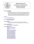 Legislative History: Resolve, Directing the Department of Professional and Financial Regulation To Amend Its Rules Governing Pastoral Counselors (HP7)(LD 12) by Maine State Legislature (124th: 2008-2010)