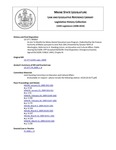 Legislative History: An Act To Modify the Maine Dental Education Loan Program (SP63)(LD 177) by Maine State Legislature (124th: 2008-2010)