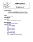 Legislative History: An Act To Require a Vacancy in the Office of United States Senator To Be Filled by Election (SP76)(LD 226) by Maine State Legislature (124th: 2008-2010)