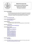 Legislative History: An Act To Amend the Charter of the Limestone Water and Sewer District (HP218)(LD 275) by Maine State Legislature (124th: 2008-2010)