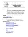 Legislative History:  An Act To Amend the Laws Governing Bottle Redemption and To Establish the Department of Agriculture, Food and Rural Resources as the Agent in the State for the Purposes of Bottle Redemption (SP139)(LD 397)