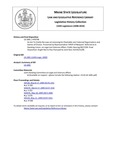 Legislative History:  An Act To Clarify the Laws on Licensing for Charitable and Fraternal Organizations and Games of Chance (HP748)(LD 1081)