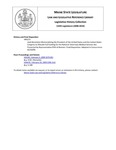 Legislative History: Joint Resolution Memorializing the President of the United States and the United States Congress to Allocate Full Funding for the National Veterinary Medical Services Act (HP273) by Maine State Legislature (124th: 2008-2010)