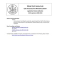 Legislative History: Communication from Majority Leadership, Appointing Partisan Staff for Nominations pursuant to Joint Rule 501 (HP526) by Maine State Legislature (124th: 2008-2010)