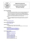 Legislative History: Joint Order, To Recall L.D. 1327 from the Governor's Desk to the House (HP1047) by Maine State Legislature (124th: 2008-2010)