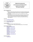 Legislative History: Joint Order Authorizing the Health and Human Services Committee To Report Out a Bill Regarding Electronic Exchange of Health Information (SP568) by Maine State Legislature (124th: 2008-2010)