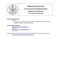Legislative History: Joint Order on Adjournment (SP672) by Maine State Legislature (124th: 2008-2010)