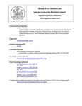 Legislative History: An Act To Define Lienholder Rights under the Maine Tree Growth Tax Law (HP168)(LD 191) by Maine State Legislature (125th: 2010-2012)