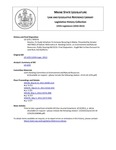 Legislative History:  Resolve, To Study Initiatives To Increase Recycling in Maine (SP376)(LD 1255)