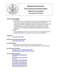 Legislative History:  Joint Order Recalling Legislative Document 922 from the Governor's Desk (HP1158)