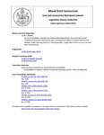 Legislative History: An Act To Establish a Deadline for Snowmobile Registration (SP40)(LD 89) by Maine State Legislature (126th: 2012-2014)