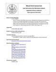 Legislative History: An Act To Improve the Military Bureau Laws (SP78)(LD 242) by Maine State Legislature (126th: 2012-2014)