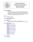 Legislative History: An Act Concerning Brucellosis Vaccines for Cattle (HP197)(LD 288) by Maine State Legislature (126th: 2012-2014)