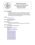 Legislative History:  An Act Regarding Maine Commercial Motor Carrier Safety Regulations (SP187)(LD 494)