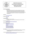 Legislative History:  An Act To Amend Public Access Laws To Improve Accountability for Public Funds by Making Public the Board Meetings of Hospitals Receiving Significant State Funding (HP790)(LD 1118)