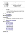 Legislative History:  An Act To Revise Maine's Unemployment Compensation Laws (HP884)(LD 1250)