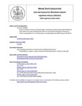 Legislative History:  An Act To Minimize the Use of Plastic Bags (HP919)(LD 1292)