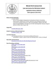 Legislative History:  An Act To Ensure Maine's Preparedness for Hazardous Oil Spills (HP957)(LD 1340)
