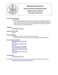 Legislative History:  An Act To Improve Maine's Economy and Lower Energy Costs through Energy Efficiency (SP512)(LD 1426)