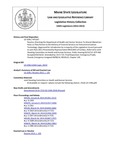 Legislative History:  Resolve, Directing the Department of Health and Human Services To Amend MaineCare Rules as They Pertain to the Delivery of Covered Services via Telecommunications Technology (HP1167)(LD 1596)