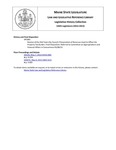 Legislative History: Resolve of the Old Town City Council: Preservation of Revenues Used to Offset the Property Tax Burden (HP1081) by Maine State Legislature (126th: 2012-2014)