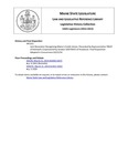 Legislative History:  Joint Resolution Recognizing Maine's Credit Unions (HP1322)