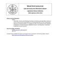 Legislative History: Joint Order, That the Joint Standing Committee on Veterans and Legal Affairs report out a bill to ensure that the responsibilities of a constitutional officer are not compromised when the constitutional officer is a candidate for office (SP22) by Maine State Legislature (126th: 2012-2014)