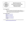 Legislative History: Joint Order, Establishing the Joint Select Committee on Maine's Workforce and Economic Future (SP27) by Maine State Legislature (126th: 2012-2014)
