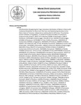 Legislative History:  Joint Resolution Recognizing the Tragic Involuntary Sterilization of Maine's Citizens with Intellectual Disabilities for More than Fifty Years and Rededicating Ourselves to the Maine Ideals of Tolerance, Independence and Equality for All Persons (SP586)