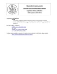 Legislative History: Joint Order, Establishing the Renewable Energy Study Commission (SP598) by Maine State Legislature (126th: 2012-2014)