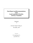 Final Report and Recommendations of the Land Acquisition Priorities Advisory Committee, November 1997