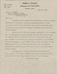 Letter From Wallace H. White To R. A. Franks, July 31, 1901