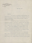 Letter From R. A. Frank To Wallace H. White, April 8, 1901