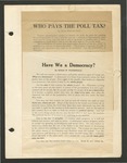 [scrapbook page unnumbered "Who Pays the Poll Tax"] by Mary Sumner Boyd and Susan W. Fitzgerald
