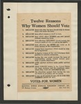 [scrapbook page unnumbered "Twelve Reasons Why Woman Should Vote"]