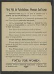 First Aid to Patriotism: Woman Suffrage