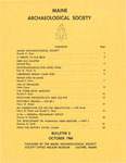 Maine Archaeological Society Bulletin Vol. 6 Fall 1966