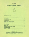 Maine Archaeological Society Bulletin Vol. 7 Fall 1967 by Maine Archaeological Society