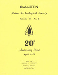 Maine Archaeological Society Bulletin Vol. 15-1 Spring 1975
