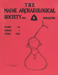 Maine Archaeological Society Bulletin Vol. 28-1 Spring 1988 by Maine Archaeological Society