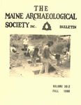 Maine Archaeological Society Bulletin Vol. 30-2 Fall 1990 by Maine Archaeological Society