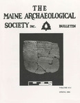 Maine Archaeological Society Bulletin Vol. 41-1 Spring 2001