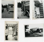 Woman in White Visits a Maine State Library Bookmobile