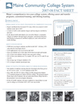 Maine Community College System 2007-08 Fact Sheet by Maine Community College System