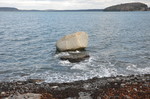 erratic Lucerne granite on Bar Harbor Fm