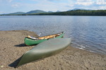 Grand lake Matagamon with canoes