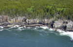 sea caves Ironbound Island from air by Joseph Kelley
