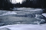 Frozen flowing river at Baxter State Park
