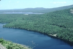view of Echo Lake from nearby mountain peak, Acadia National Park